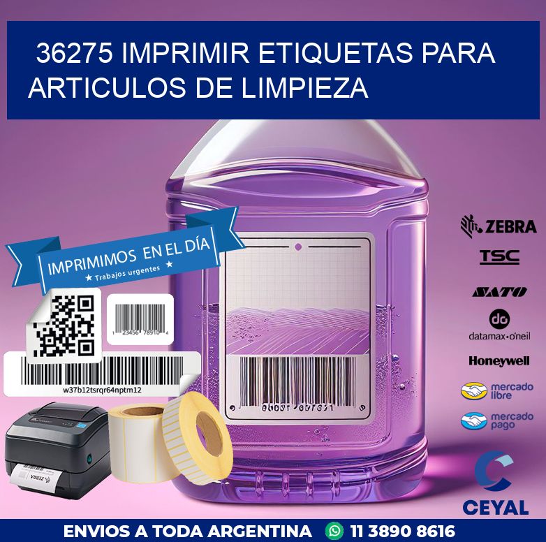36275 IMPRIMIR ETIQUETAS PARA ARTICULOS DE LIMPIEZA