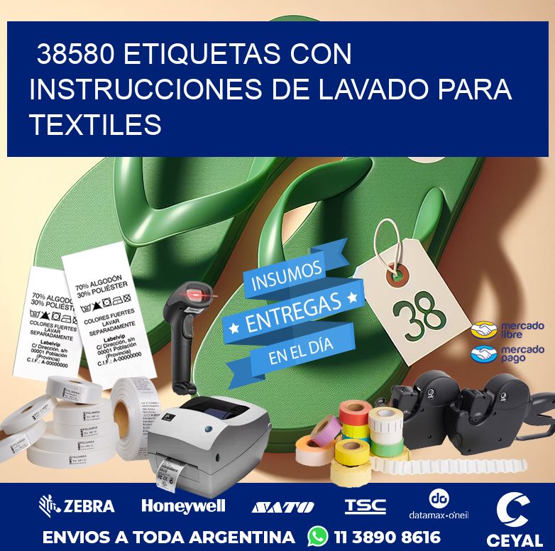 38580 ETIQUETAS CON INSTRUCCIONES DE LAVADO PARA TEXTILES