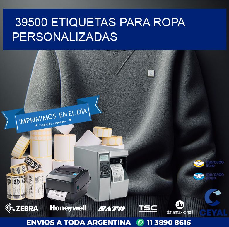 39500 ETIQUETAS PARA ROPA PERSONALIZADAS