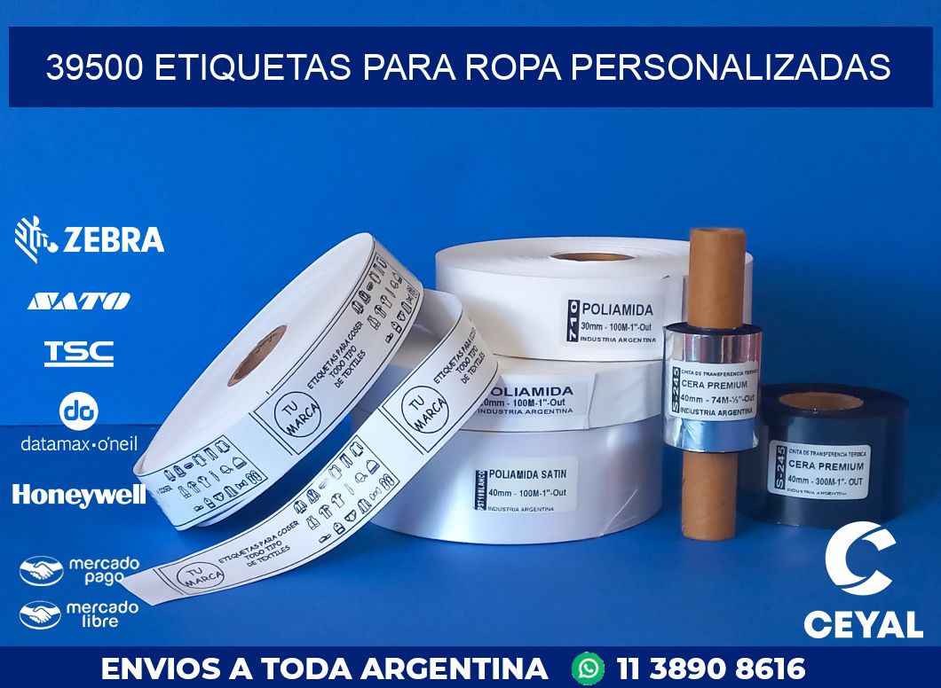 39500 ETIQUETAS PARA ROPA PERSONALIZADAS