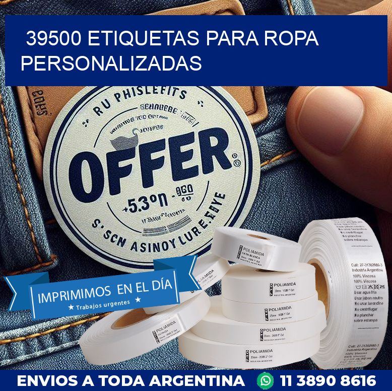 39500 ETIQUETAS PARA ROPA PERSONALIZADAS