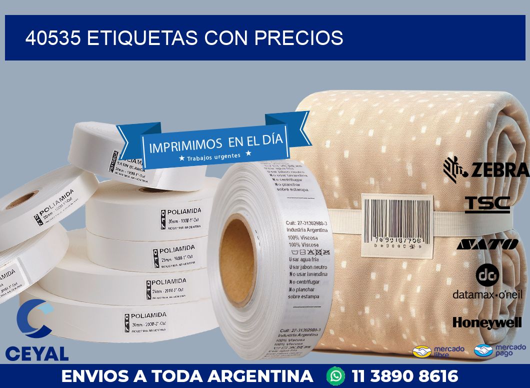 40535 ETIQUETAS CON PRECIOS