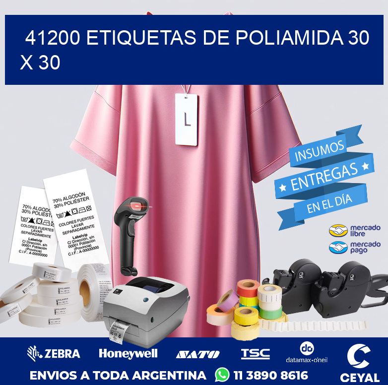 41200 ETIQUETAS DE POLIAMIDA 30 X 30