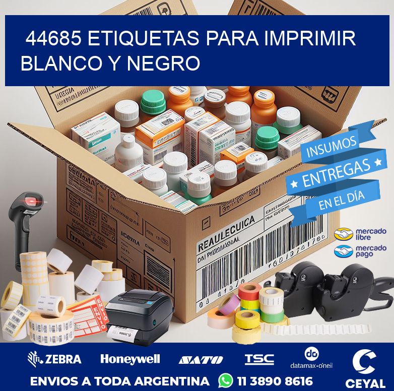 44685 ETIQUETAS PARA IMPRIMIR BLANCO Y NEGRO