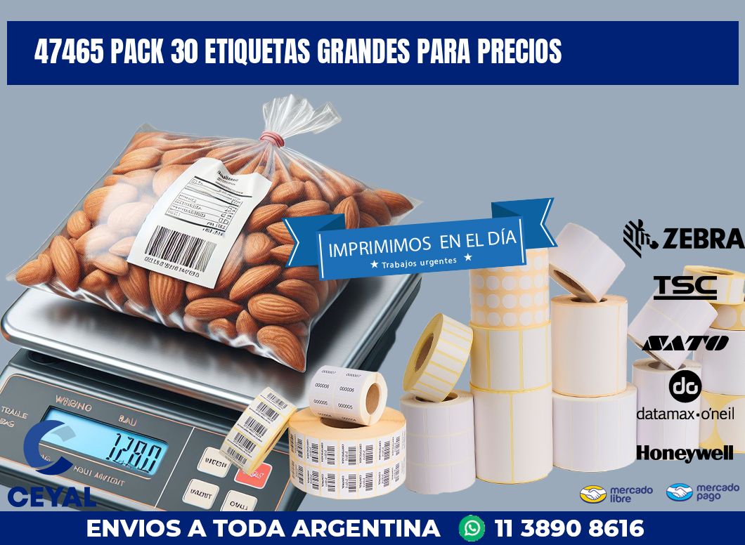 47465 PACK 30 ETIQUETAS GRANDES PARA PRECIOS