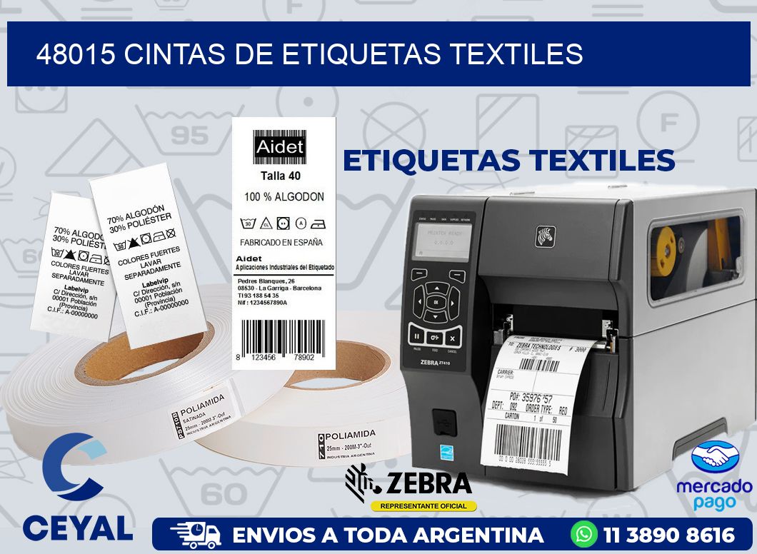 48015 CINTAS DE ETIQUETAS TEXTILES