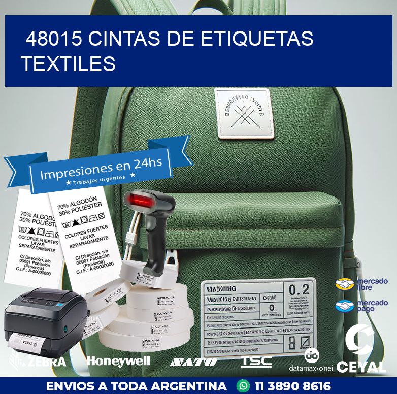 48015 CINTAS DE ETIQUETAS TEXTILES
