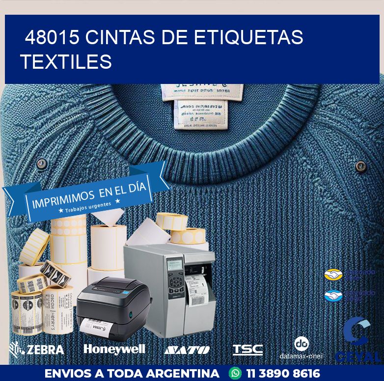 48015 CINTAS DE ETIQUETAS TEXTILES