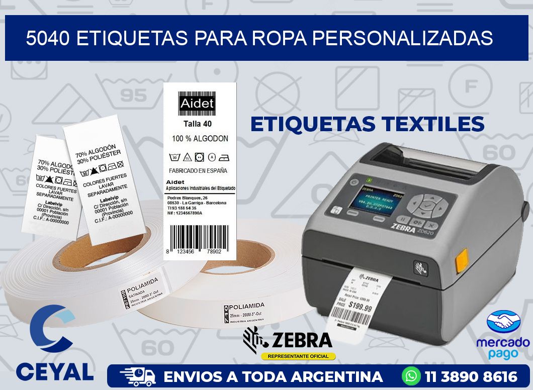 5040 ETIQUETAS PARA ROPA PERSONALIZADAS
