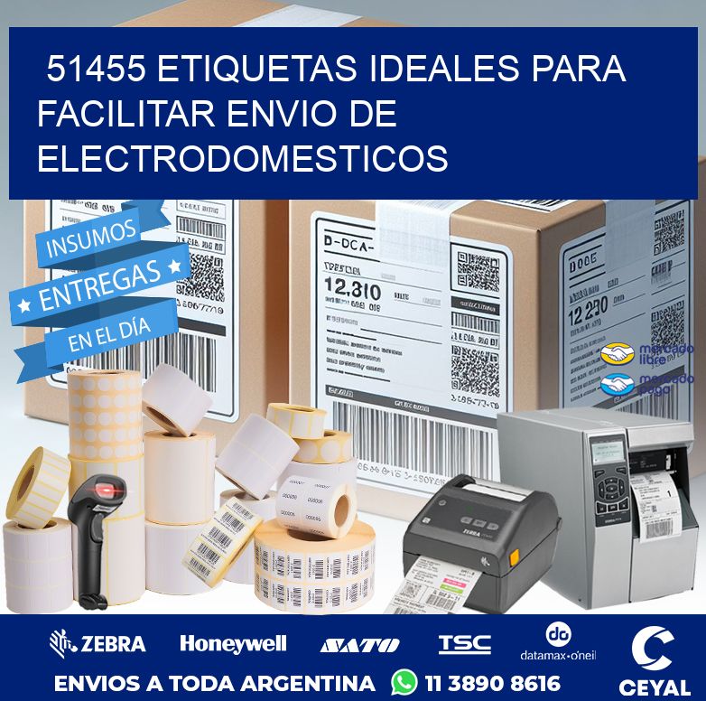 51455 ETIQUETAS IDEALES PARA FACILITAR ENVIO DE ELECTRODOMESTICOS