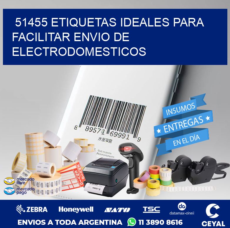 51455 ETIQUETAS IDEALES PARA FACILITAR ENVIO DE ELECTRODOMESTICOS