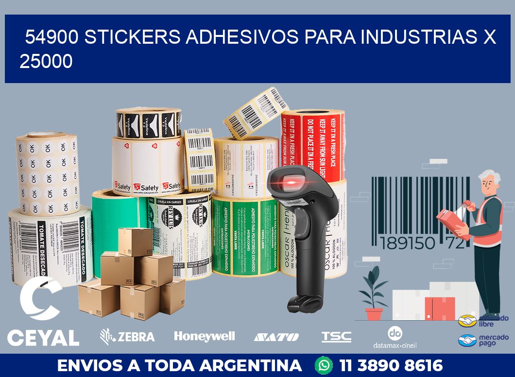 54900 STICKERS ADHESIVOS PARA INDUSTRIAS X 25000