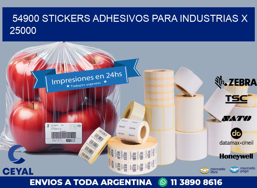 54900 STICKERS ADHESIVOS PARA INDUSTRIAS X 25000