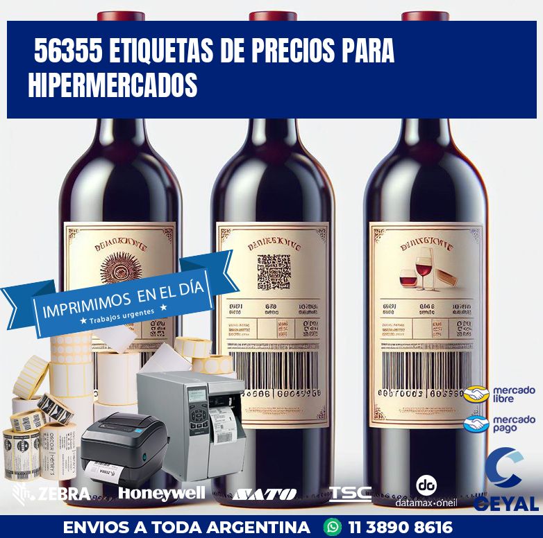 56355 ETIQUETAS DE PRECIOS PARA HIPERMERCADOS