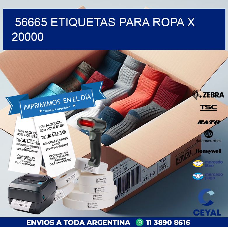 56665 ETIQUETAS PARA ROPA X 20000