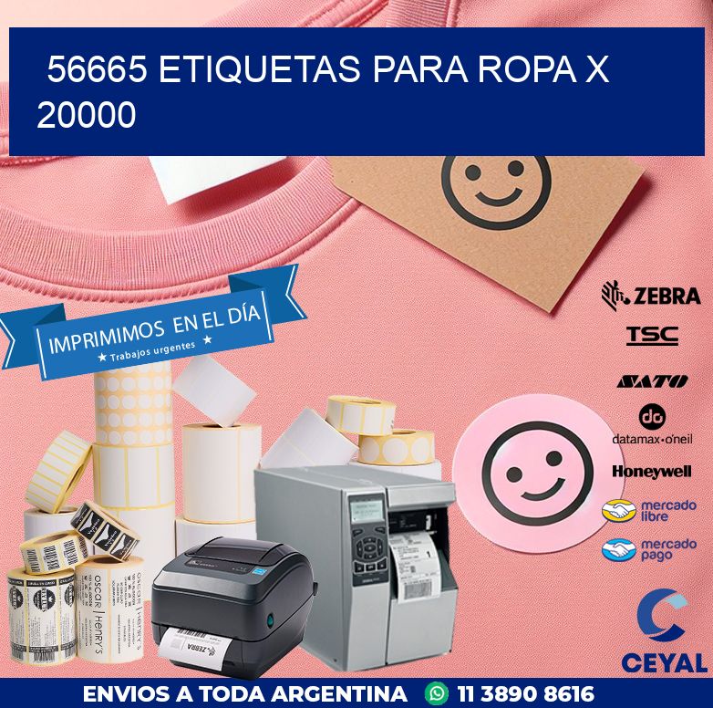 56665 ETIQUETAS PARA ROPA X 20000