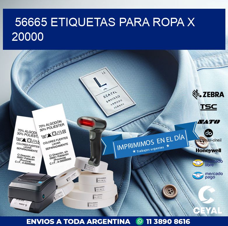 56665 ETIQUETAS PARA ROPA X 20000