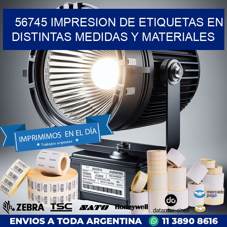 56745 IMPRESION DE ETIQUETAS EN DISTINTAS MEDIDAS Y MATERIALES