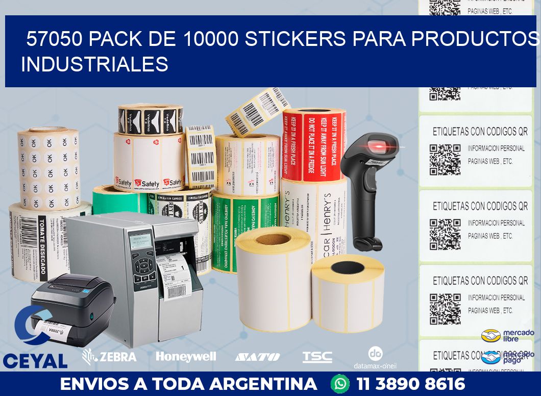 57050 PACK DE 10000 STICKERS PARA PRODUCTOS INDUSTRIALES