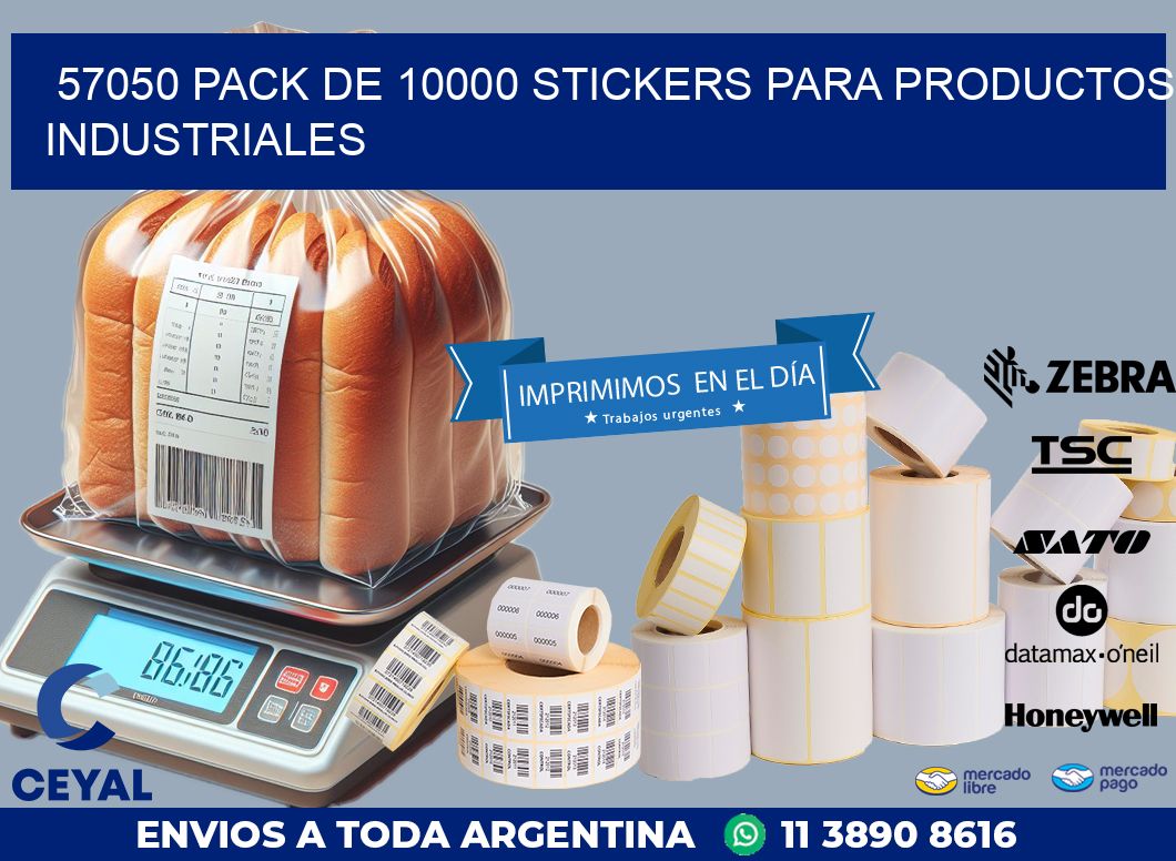 57050 PACK DE 10000 STICKERS PARA PRODUCTOS INDUSTRIALES