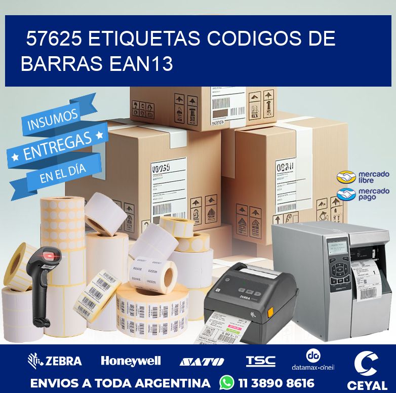 57625 ETIQUETAS CODIGOS DE BARRAS EAN13