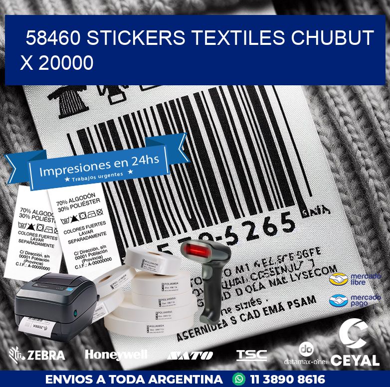58460 STICKERS TEXTILES CHUBUT X 20000