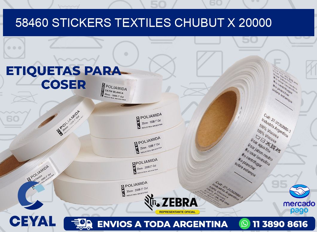 58460 STICKERS TEXTILES CHUBUT X 20000