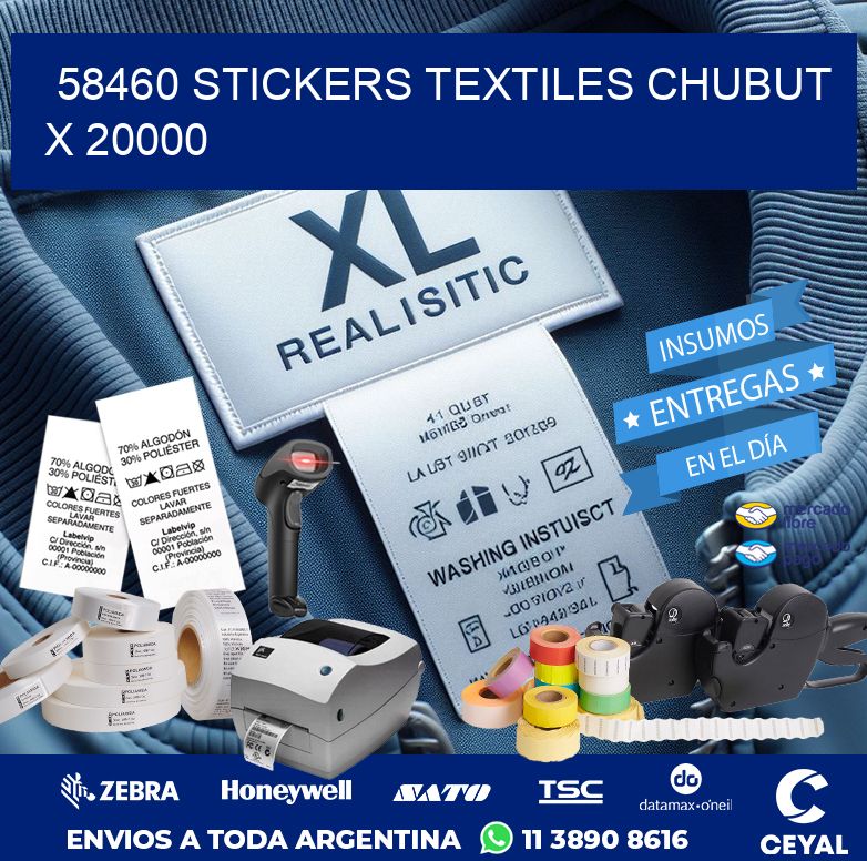 58460 STICKERS TEXTILES CHUBUT X 20000