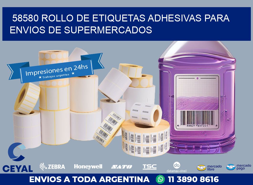 58580 ROLLO DE ETIQUETAS ADHESIVAS PARA ENVIOS DE SUPERMERCADOS
