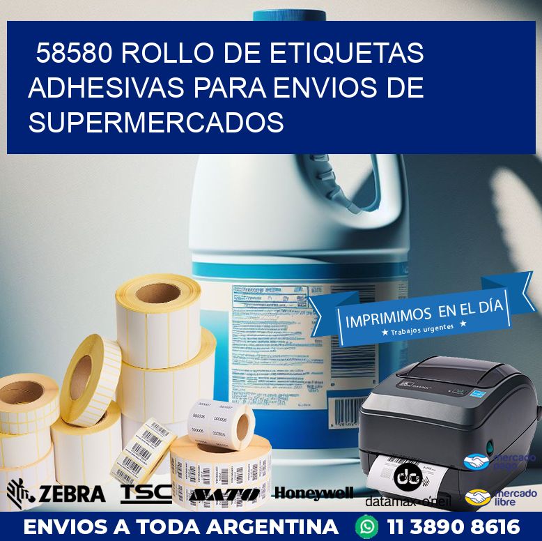58580 ROLLO DE ETIQUETAS ADHESIVAS PARA ENVIOS DE SUPERMERCADOS