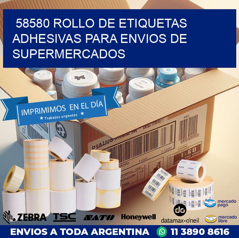 58580 ROLLO DE ETIQUETAS ADHESIVAS PARA ENVIOS DE SUPERMERCADOS