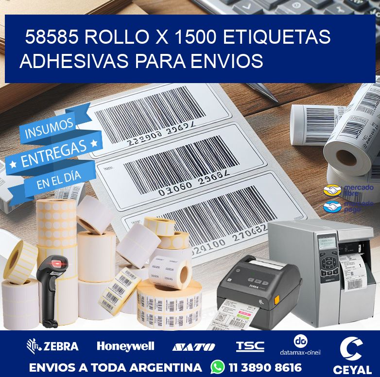 58585 ROLLO X 1500 ETIQUETAS ADHESIVAS PARA ENVIOS