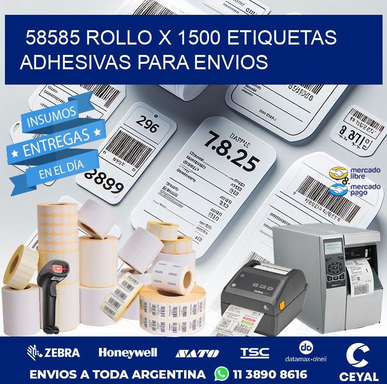 58585 ROLLO X 1500 ETIQUETAS ADHESIVAS PARA ENVIOS