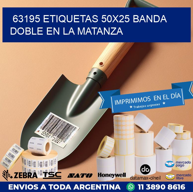 63195 ETIQUETAS 50X25 BANDA DOBLE EN LA MATANZA