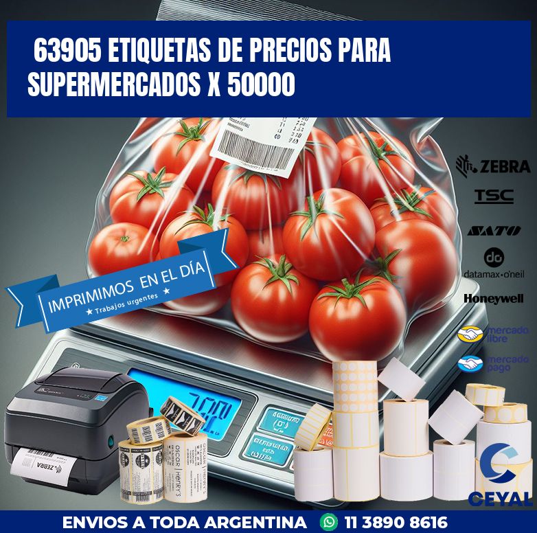 63905 ETIQUETAS DE PRECIOS PARA SUPERMERCADOS X 50000