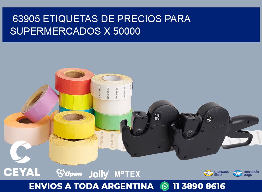 63905 ETIQUETAS DE PRECIOS PARA SUPERMERCADOS X 50000