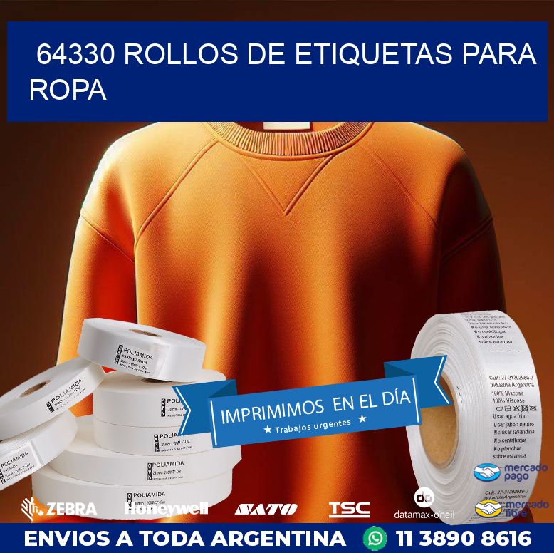 64330 ROLLOS DE ETIQUETAS PARA ROPA