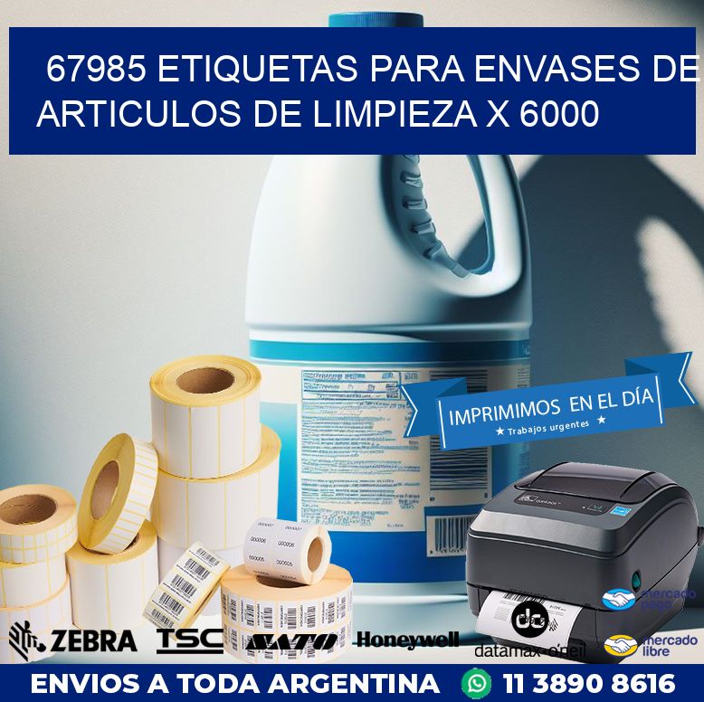 67985 ETIQUETAS PARA ENVASES DE ARTICULOS DE LIMPIEZA X 6000