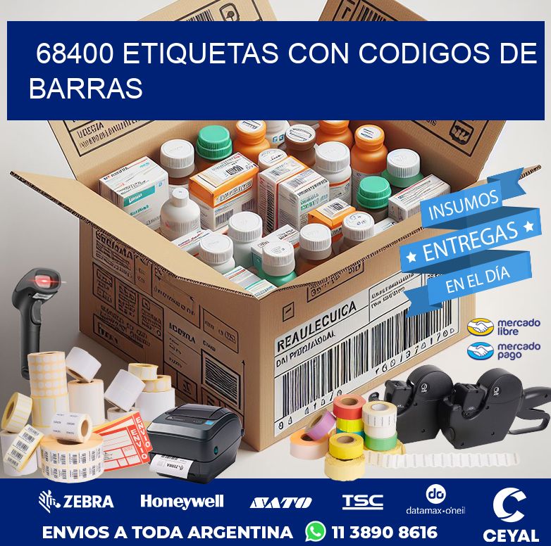 68400 ETIQUETAS CON CODIGOS DE BARRAS