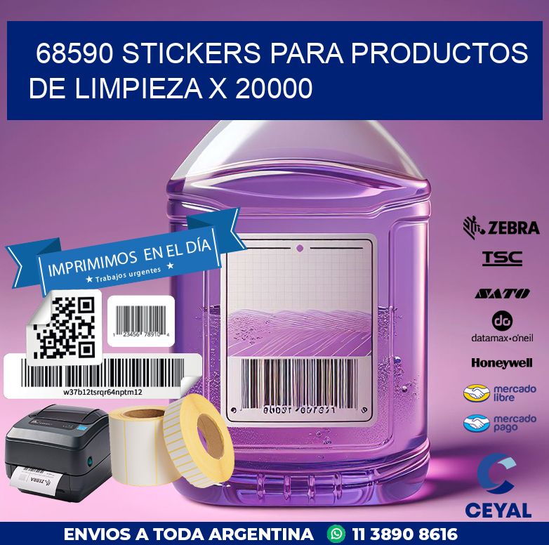 68590 STICKERS PARA PRODUCTOS DE LIMPIEZA X 20000