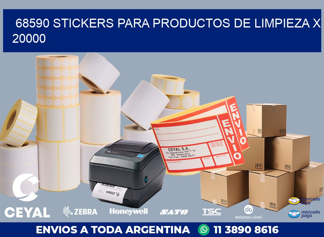 68590 STICKERS PARA PRODUCTOS DE LIMPIEZA X 20000