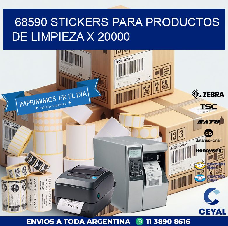 68590 STICKERS PARA PRODUCTOS DE LIMPIEZA X 20000