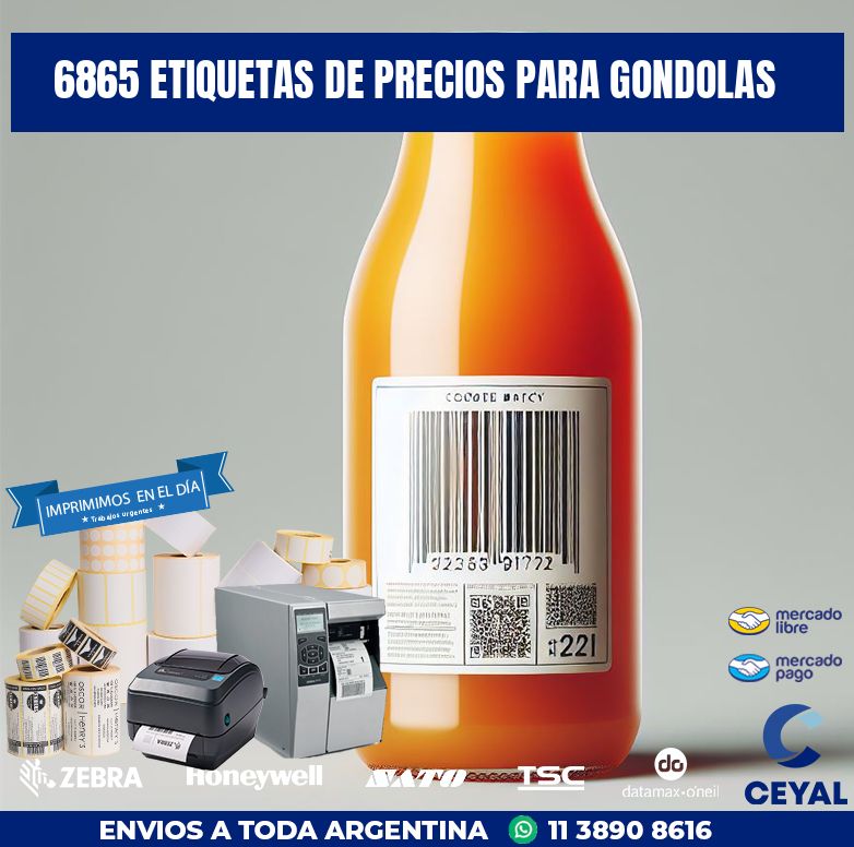 6865 ETIQUETAS DE PRECIOS PARA GONDOLAS