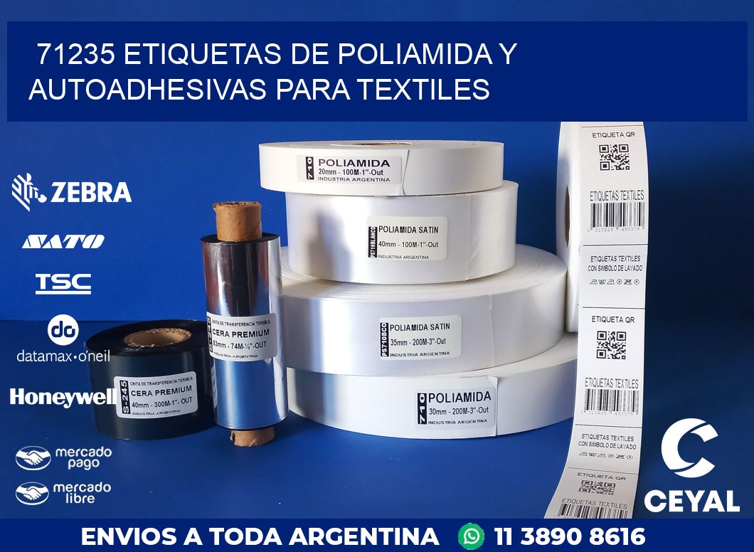 71235 ETIQUETAS DE POLIAMIDA Y AUTOADHESIVAS PARA TEXTILES
