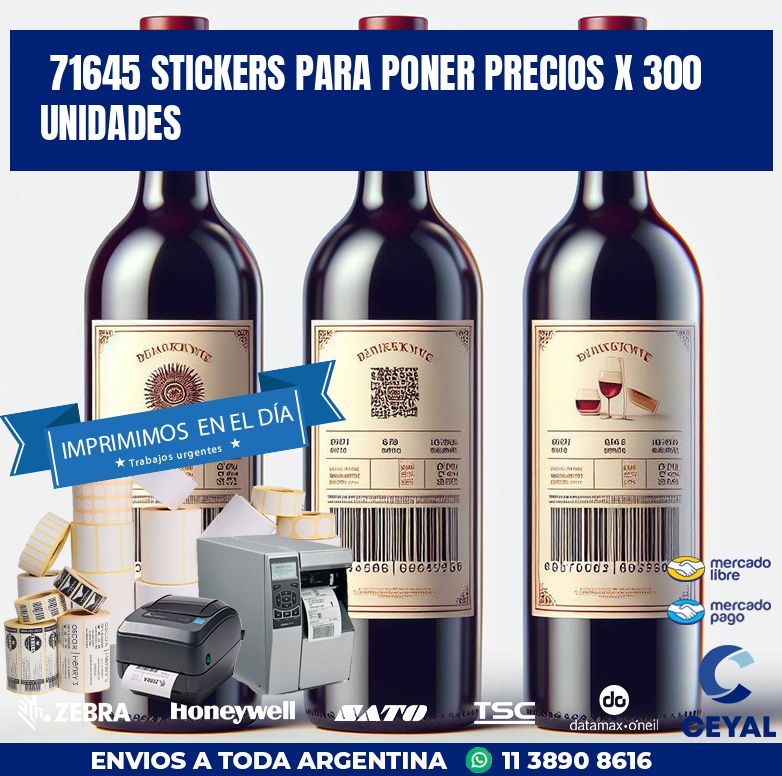71645 STICKERS PARA PONER PRECIOS X 300 UNIDADES