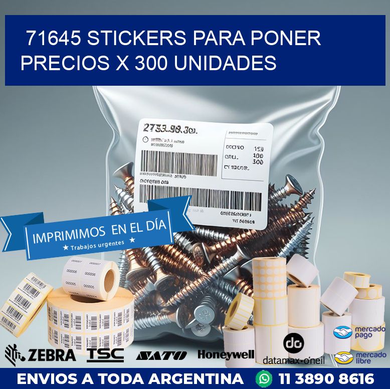 71645 STICKERS PARA PONER PRECIOS X 300 UNIDADES