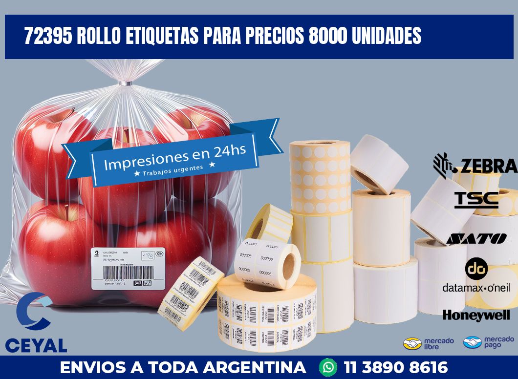 72395 ROLLO ETIQUETAS PARA PRECIOS 8000 UNIDADES