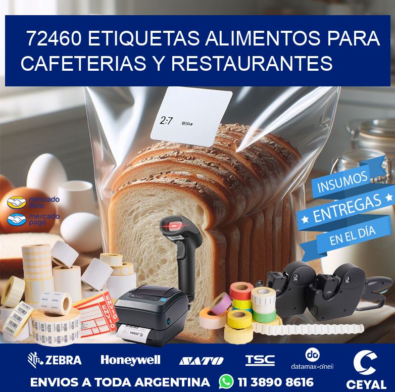 72460 ETIQUETAS ALIMENTOS PARA CAFETERIAS Y RESTAURANTES