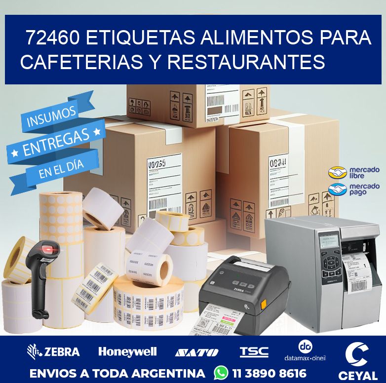 72460 ETIQUETAS ALIMENTOS PARA CAFETERIAS Y RESTAURANTES