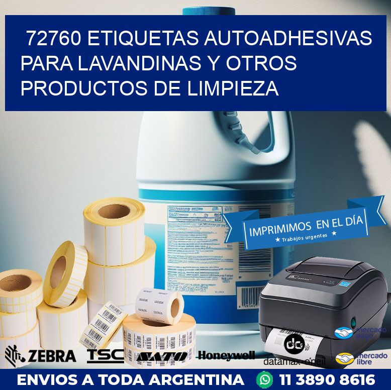 72760 ETIQUETAS AUTOADHESIVAS PARA LAVANDINAS Y OTROS PRODUCTOS DE LIMPIEZA